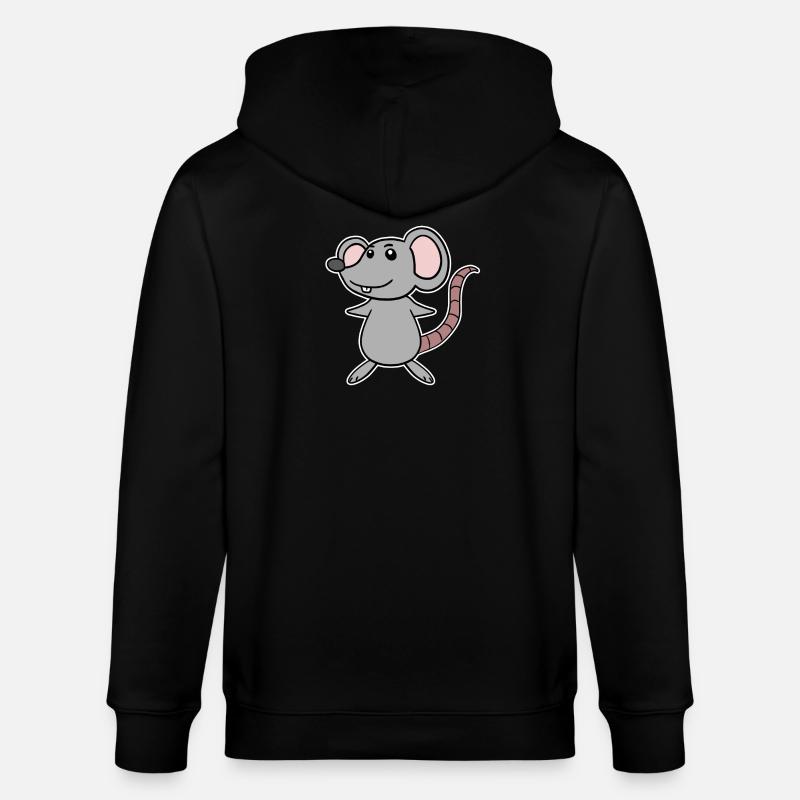 Dessin animé de souris - Veste à capuche bio CULTIVATOR Stanley/Stella Unisexe - noir