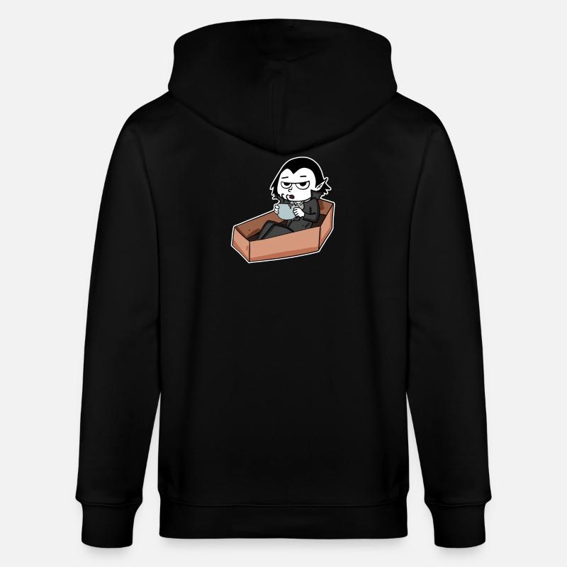 Vampire boit du café - Veste à capuche bio CULTIVATOR Stanley/Stella Unisexe - noir