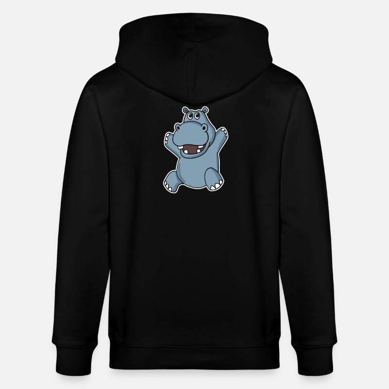 Hippopotame mignon - Veste à capuche bio CULTIVATOR Stanley/Stella Unisexe - noir
