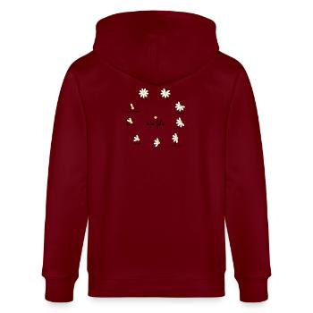 marguerite pétales amour V2 - Veste à capuche bio CULTIVATOR Stanley/Stella Unisexe - bordeaux - Dos - Anna (173cm)