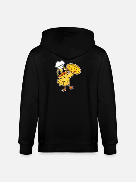 pizza maker pizza chef duck italy - Stanley/Stella CULTIVATOR  Unisex Organic Hooded Jacket - black
