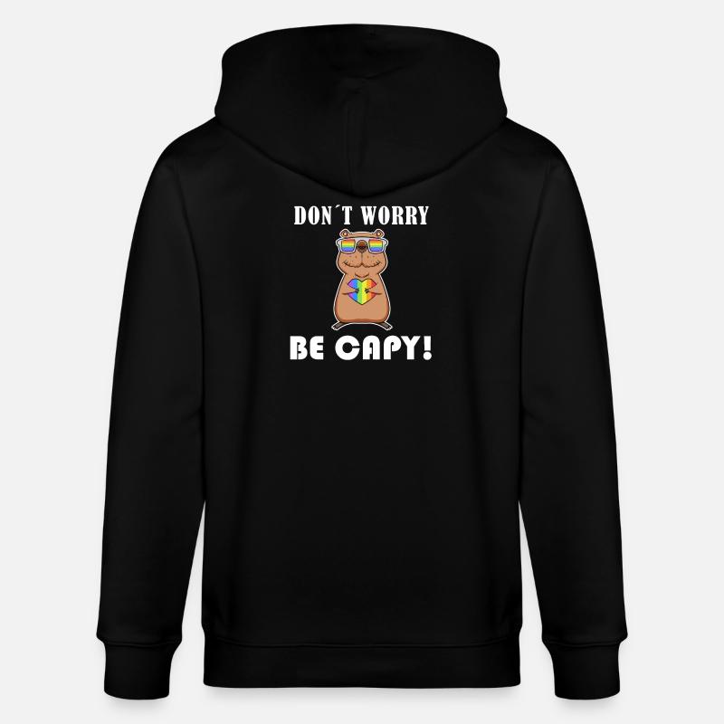 Capybara Capybara Cadeau - Veste à capuche bio CULTIVATOR Stanley/Stella Unisexe - noir