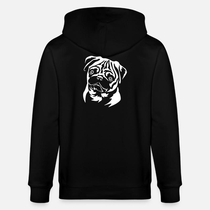 Pug Head « Black Edition » - Veste à capuche bio CULTIVATOR Stanley/Stella Unisexe - noir