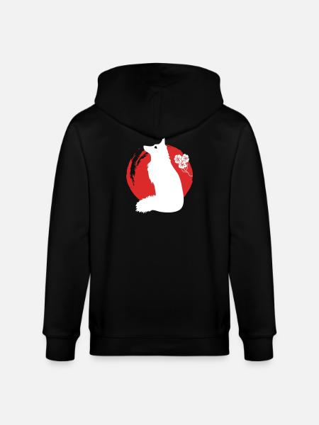Fuchs Silhouette Japanisch - Stanley/Stella Unisex Bio-Kapuzenjacke CULTIVATOR - Schwarz