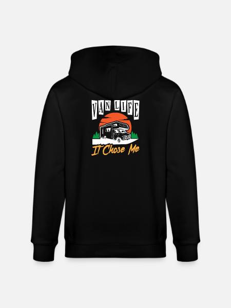 Van Life I Chose Me Campervan - Stanley/Stella CULTIVATOR  Unisex Organic Hooded Jacket - black