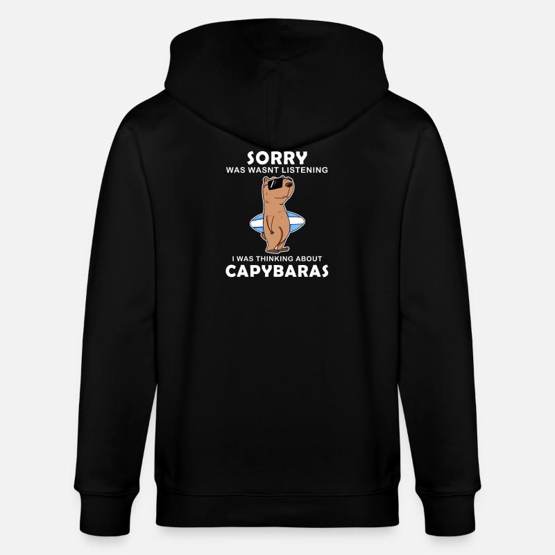 Capybara Wasserschwein Capybaras - Veste à capuche bio CULTIVATOR Stanley/Stella Unisexe - noir