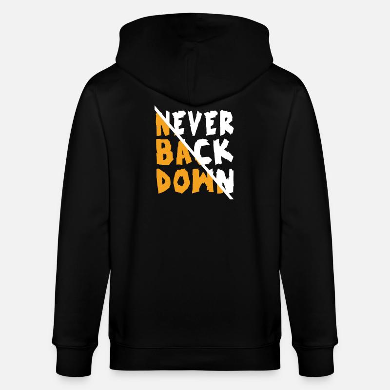 Never Back Down Design - Stanley/Stella CULTIVATOR  Unisex Organic Hooded Jacket - black