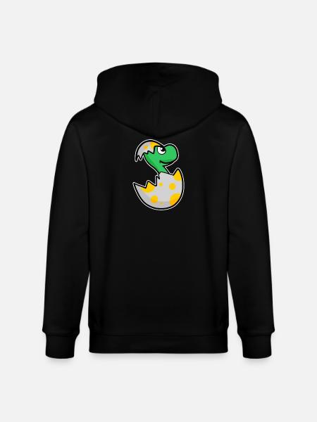 Dinosaur Egg Dino Baby Motif - Stanley/Stella CULTIVATOR Unisex Organic Hooded Jacket - black
