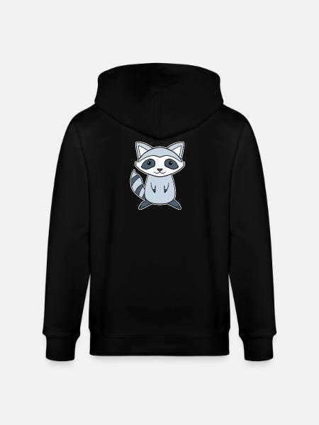 Raccoon - Stanley/Stella CULTIVATOR Unisex Organic Hooded Jacket - black