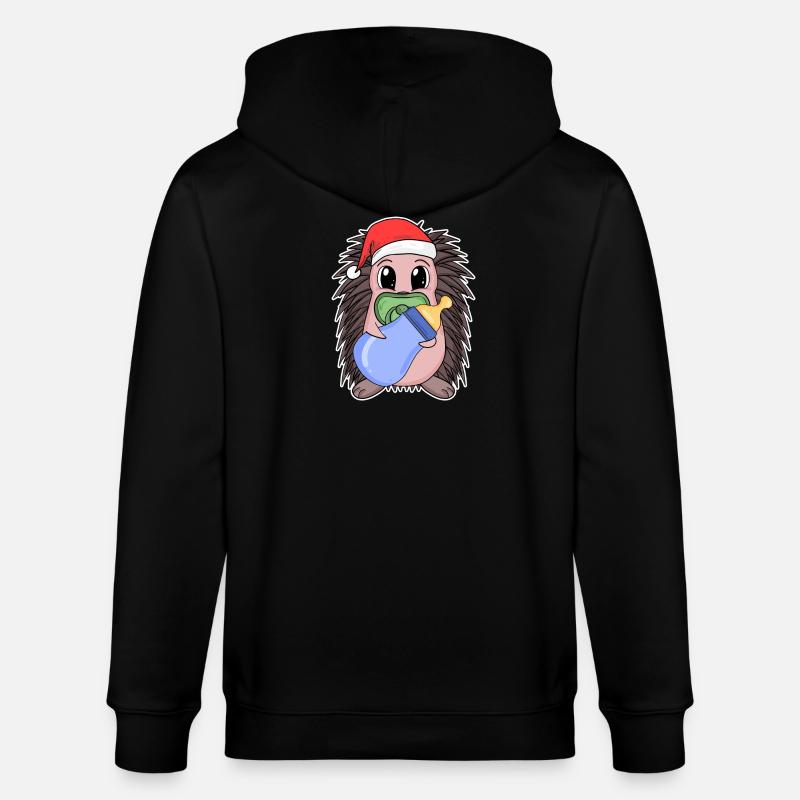 Hérisson bébé Noël - Veste à capuche bio CULTIVATOR Stanley/Stella Unisexe - noir