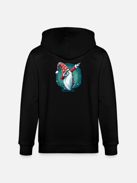Dabbing Christmas Gnome - Stanley/Stella CULTIVATOR  Unisex Organic Hooded Jacket - black