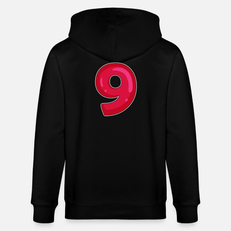 NEUF - 9 - Chiffre rouge - Veste à capuche bio CULTIVATOR Stanley/Stella Unisexe - noir