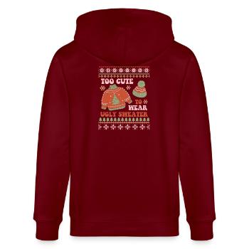 Hässlicher Weihnachtspullover - Stanley/Stella Unisex Bio-Kapuzenjacke CULTIVATOR  - Burgunderrot - Hinten - Anna (173cm)