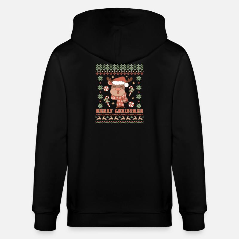 Pull de Noël moche - Veste à capuche bio CULTIVATOR Stanley/Stella Unisexe - noir