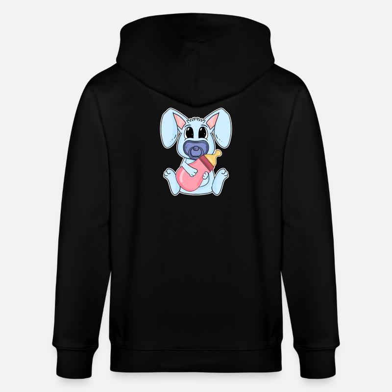 Motif de bébé lapin - Veste à capuche bio CULTIVATOR Stanley/Stella Unisexe - noir
