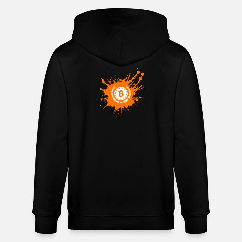 Bitcoin Crypto Cryptocurrency Splash - Stanley/Stella Unisex Bio-Kapuzenjacke CULTIVATOR  - Schwarz