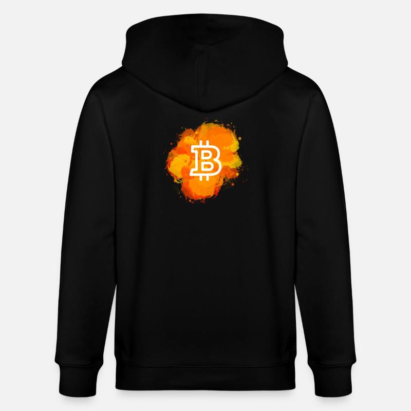 Bitcoin Crypto Cryptocurrency Splash - Veste à capuche bio CULTIVATOR Stanley/Stella Unisexe - noir