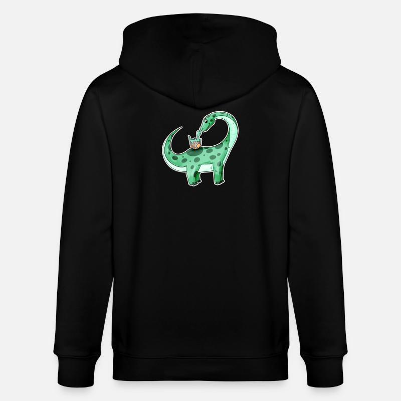 Dinosaure avec bébé dinosaure - Dino - Veste à capuche bio CULTIVATOR Stanley/Stella Unisexe - noir