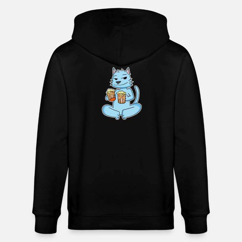 Chat à la bière - Veste à capuche bio CULTIVATOR Stanley/Stella Unisexe - noir
