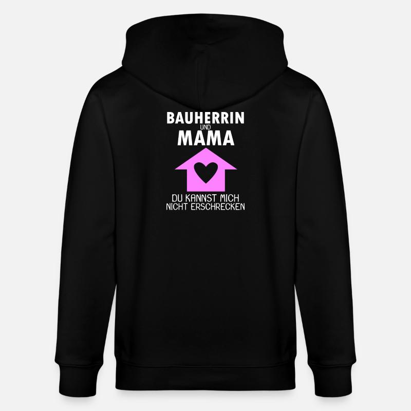 Bauherrin Mama Geschenk - Stanley/Stella Unisex Bio-Kapuzenjacke CULTIVATOR  - Schwarz