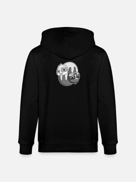 Yin Yang Sign Sloth - Stanley/Stella CULTIVATOR Unisex Organic Hooded Jacket - black
