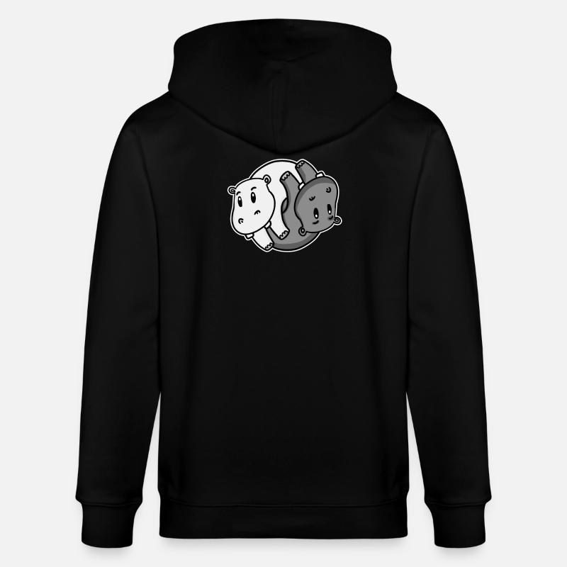 Yin Yang Nilpferd - Stanley/Stella Unisex Bio-Kapuzenjacke CULTIVATOR  - Schwarz