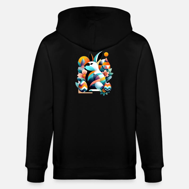 Graphismes de Pâques modernes - Veste à capuche bio CULTIVATOR Stanley/Stella Unisexe - noir