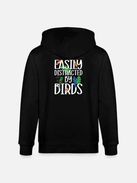 Easily Distracted by Birds - Stanley/Stella CULTIVATOR Unisex Organic Hooded Jacket - black