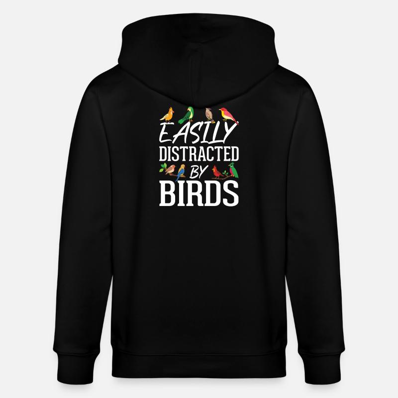 Facilement distrait par les oiseaux - Veste à capuche bio CULTIVATOR Stanley/Stella Unisexe - noir
