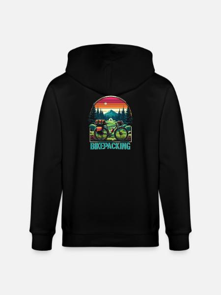 Bikepacking Sunset Trail - Stanley/Stella CULTIVATOR  Unisex Organic Hooded Jacket - black