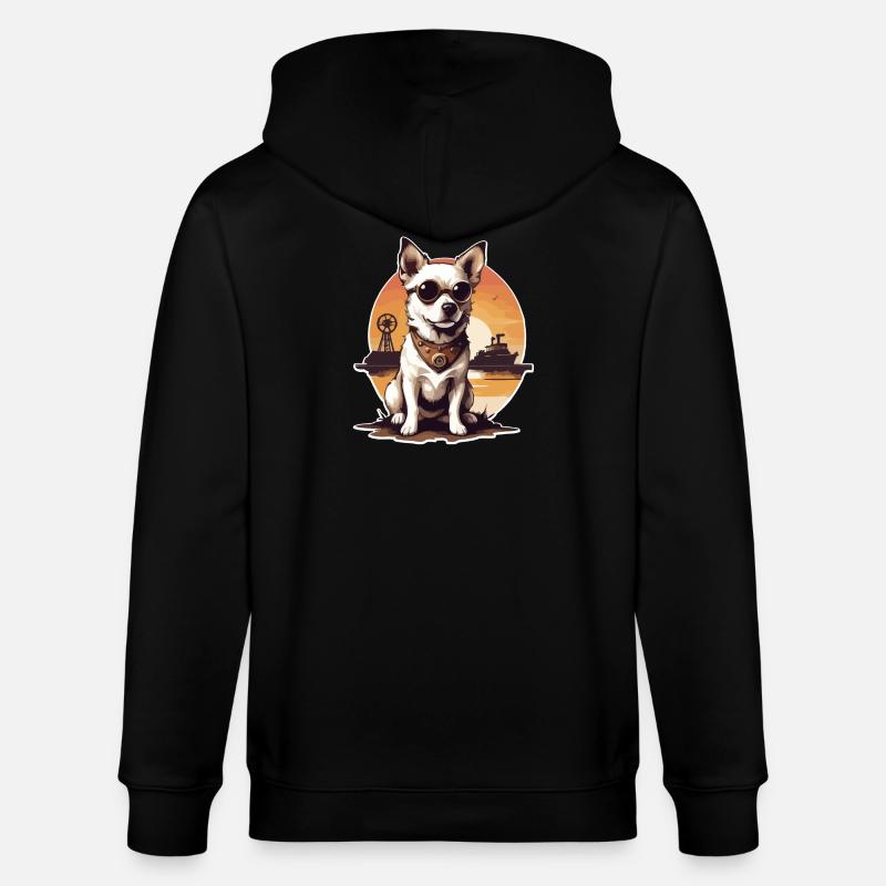 Steampunk Hund - Stanley/Stella Unisex Bio-Kapuzenjacke CULTIVATOR - Schwarz