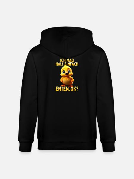 Ente Süße Entenküken Ich Mag Halt Einfach Enten - Stanley/Stella Unisex Bio-Kapuzenjacke CULTIVATOR  - Schwarz