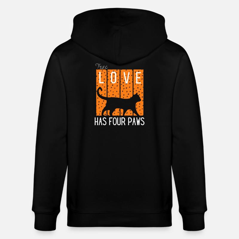Love Has Four Paws Katzen-Silhouette - Stanley/Stella Unisex Bio-Kapuzenjacke CULTIVATOR  - Schwarz