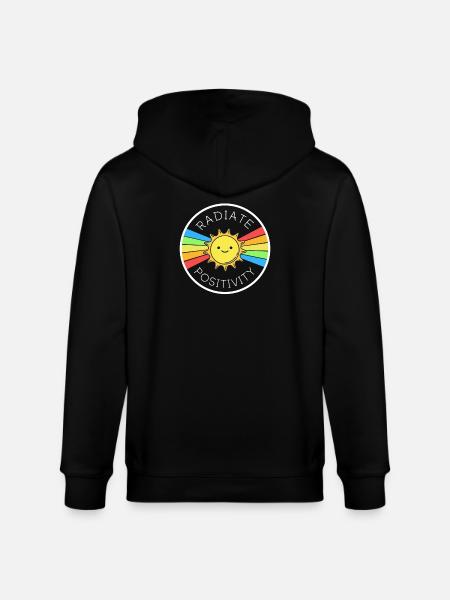 Sun Retro Radiate Positivity T-Shirt - Stanley/Stella CULTIVATOR Unisex Organic Hooded Jacket - black