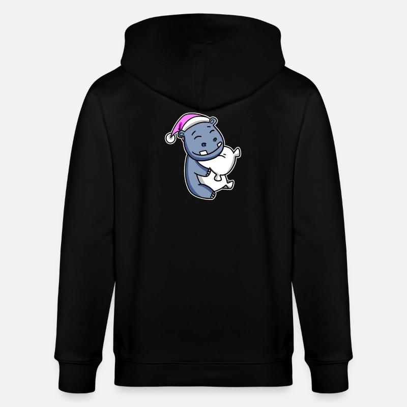 Nilpferd Müde Ausschlafen Schlafen Mädchen - Stanley/Stella Unisex Bio-Kapuzenjacke CULTIVATOR - Schwarz
