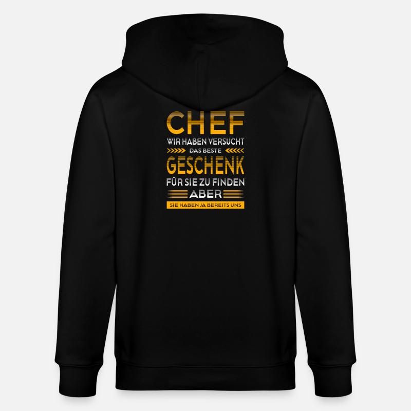 Chef Abschied Geschenke Abschiedsgeschenk - Stanley/Stella Unisex Bio-Kapuzenjacke CULTIVATOR  - Schwarz