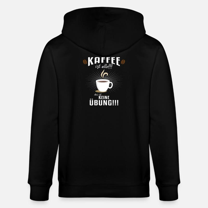 Kaffee ist alle!!! - Stanley/Stella Unisex Bio-Kapuzenjacke CULTIVATOR  - Schwarz