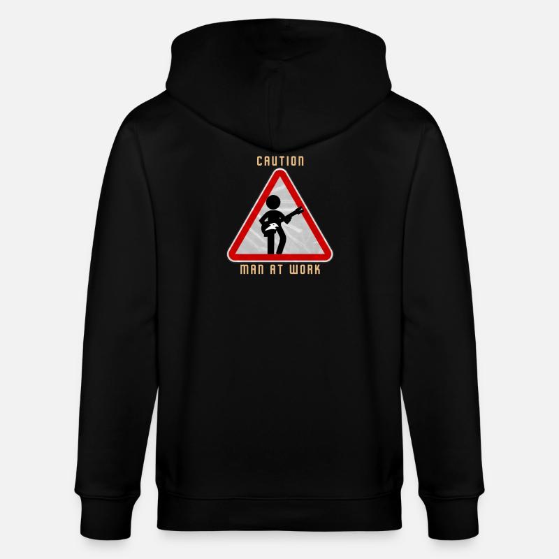 Caution MAN at work - Stanley/Stella Unisex Bio-Kapuzenjacke CULTIVATOR  - Schwarz