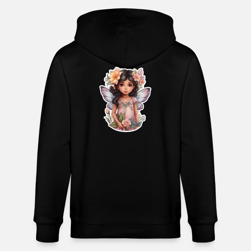 Petite fée avec des fleurs - Veste à capuche bio CULTIVATOR Stanley/Stella Unisexe - noir
