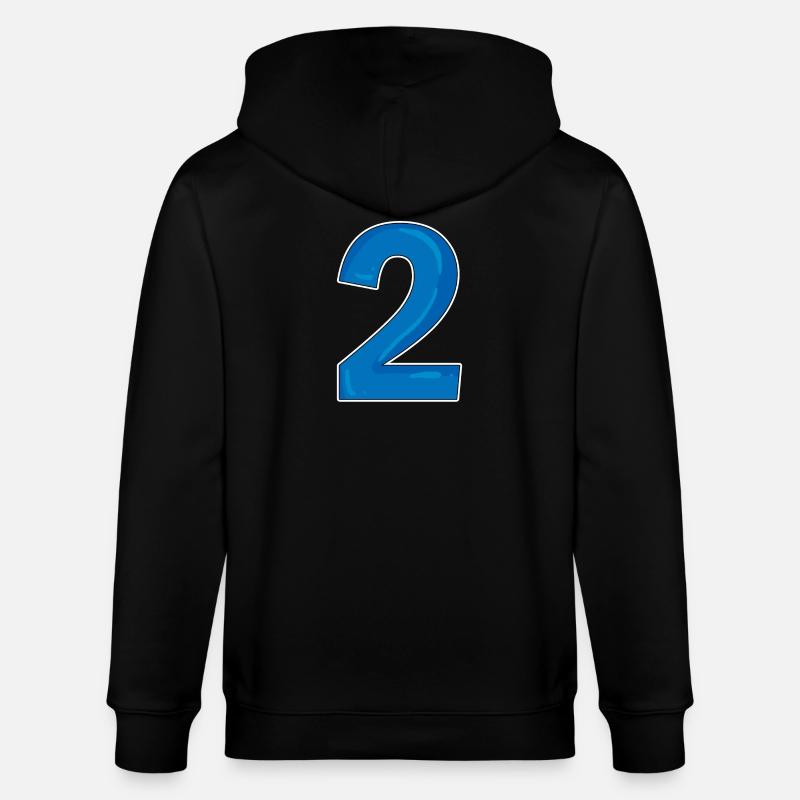 Zwei - 2 - Nummer Zahl - Stanley/Stella Unisex Bio-Kapuzenjacke CULTIVATOR  - Schwarz