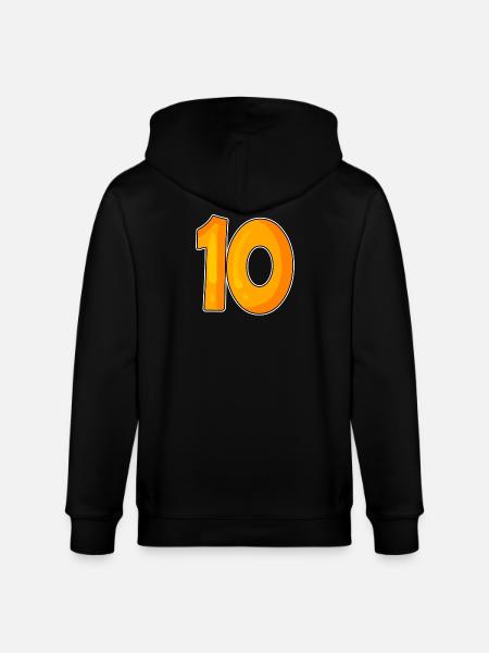 Ten 10 Number Number - Stanley/Stella CULTIVATOR Unisex Organic Hooded Jacket - black