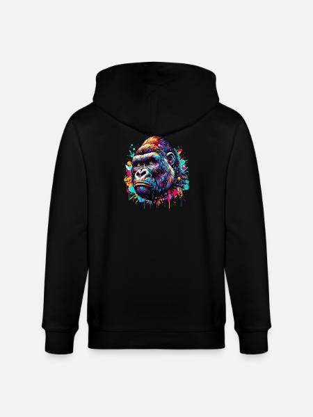 Gorilla - Stanley/Stella CULTIVATOR Unisex Organic Hooded Jacket - black