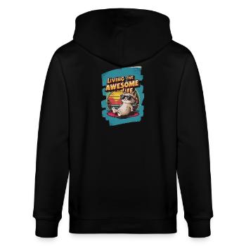Live Chill Chat badass - Veste à capuche bio CULTIVATOR Stanley/Stella Unisexe - noir - Dos - Anna (173cm)