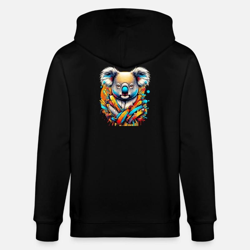 Koala - Veste à capuche bio CULTIVATOR Stanley/Stella Unisexe - noir