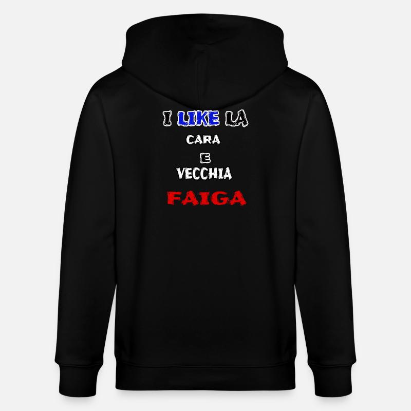 maglia simpatica CARA E VECCHIA FAIGA jerry calà - Felpa con cappuccio ecologica unisex CULTIVATOR di Stanley/Stella - nero