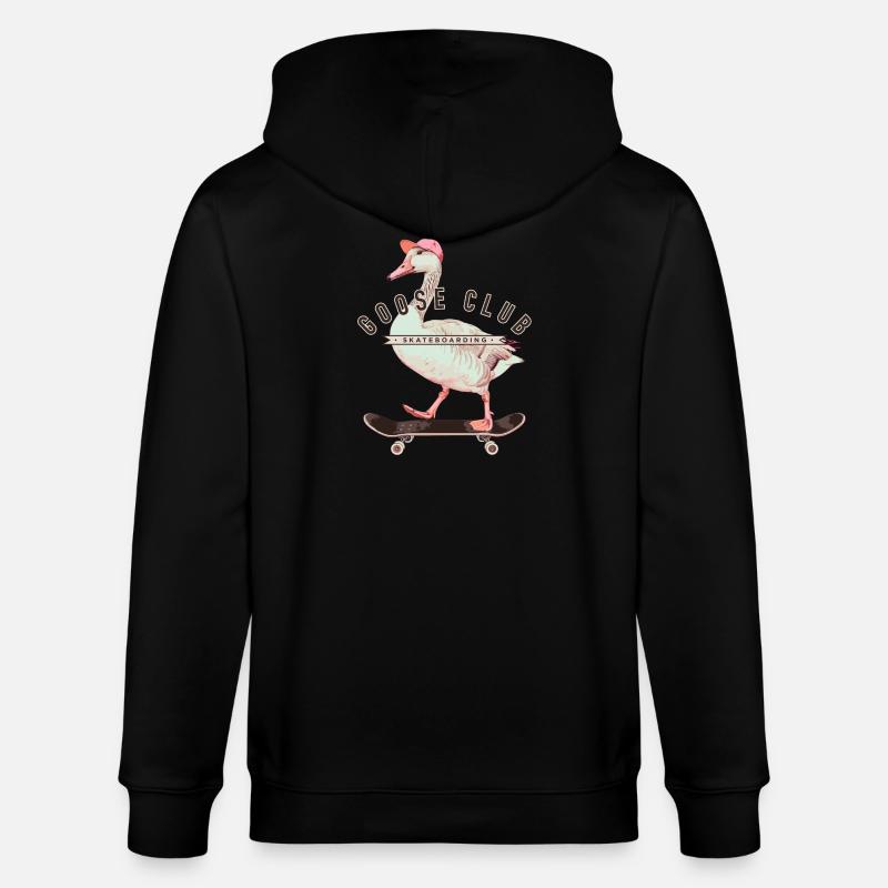 Goose Skateboarding Fun Design - Stanley/Stella Unisex Bio-Kapuzenjacke CULTIVATOR - Schwarz