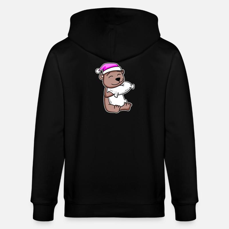 Ours fatigué dormir dans - Veste à capuche bio CULTIVATOR Stanley/Stella Unisexe - noir