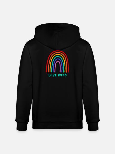 Love wins - Stanley/Stella CULTIVATOR Unisex Organic Hooded Jacket - black