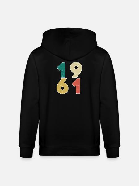 1961 - Född 1961 - Byggår 1961 - Ekologisk luvjacka CULTIVATOR unisex från Stanley/Stella - svart