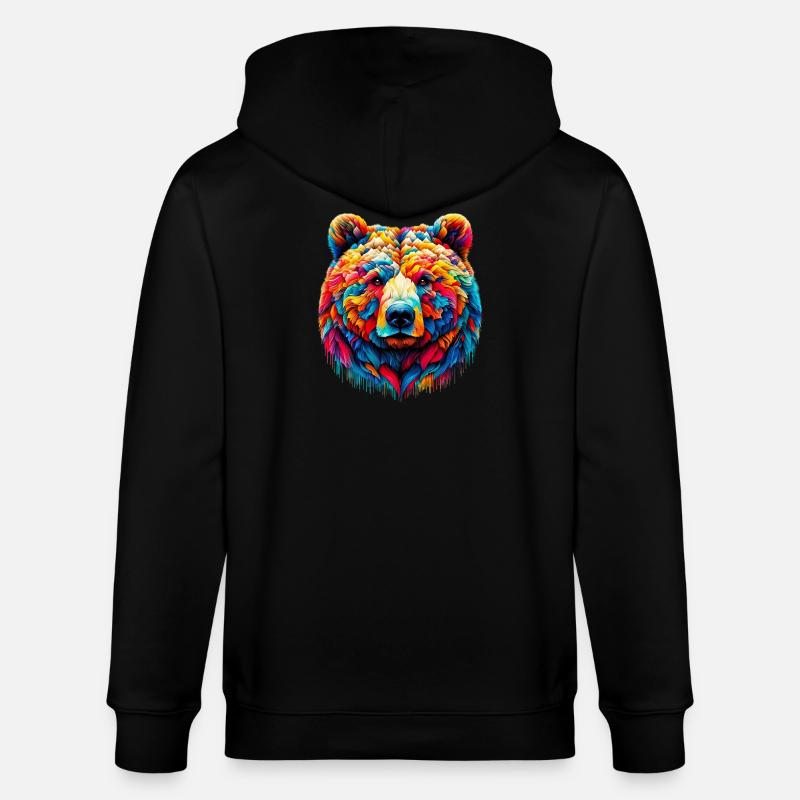 Bär - Stanley/Stella Unisex Bio-Kapuzenjacke CULTIVATOR  - Schwarz